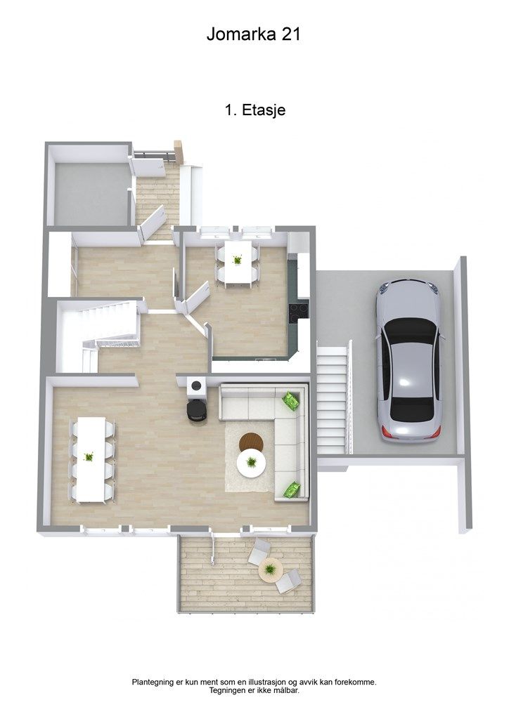 3 D plantegning hovedetasjen