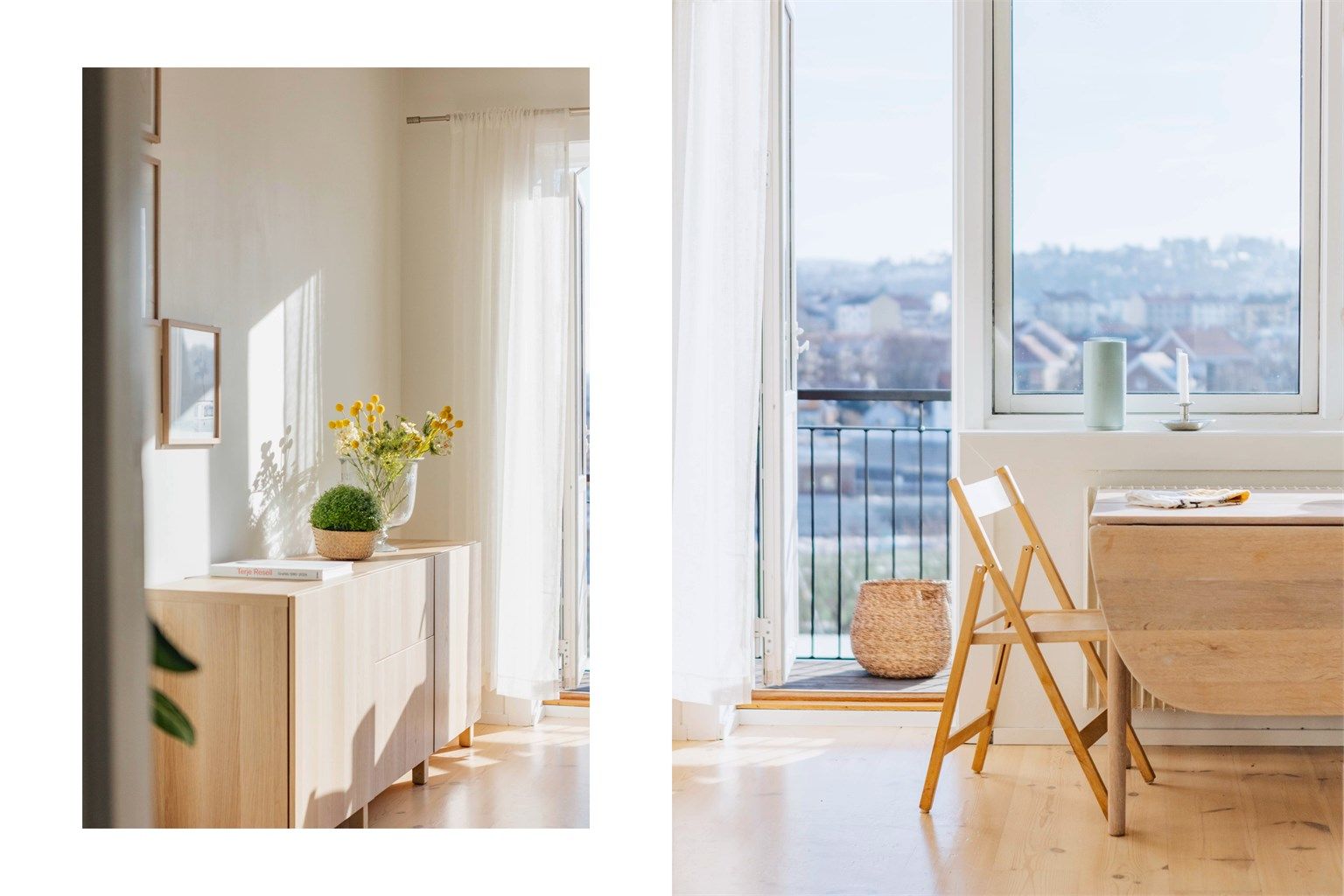  Fra stuen er det utgang til den østvendte balkongen, som fungerer som en naturlig forlengelse av oppholdsrommet i sommerhalvåret