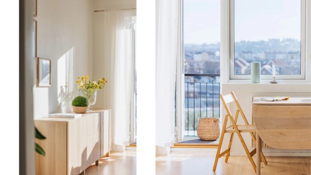 Fra stuen er det utgang til den østvendte balkongen, som fungerer som en naturlig forlengelse av oppholdsrommet i sommerhalvåret