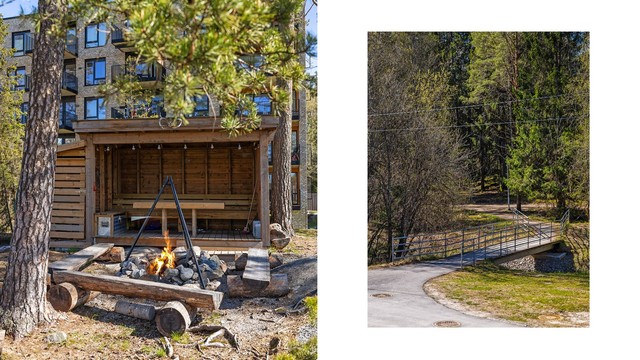 Med umiddelbar nærhet til skog og mark er det også enkelt å komme seg ut på tur.