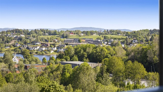 Flott utsikt fra rommene i underetasje!