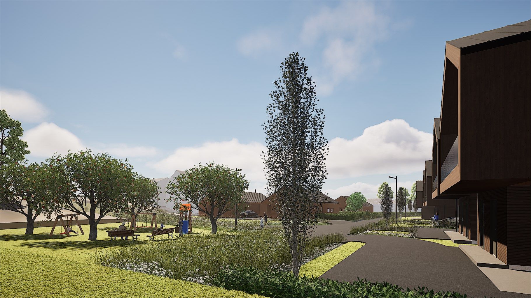 Dette er en flott mulighet for deg som ønsker en nyere bolig med lite vedlikehold, men samtidig en kort spasertur fra Sentrum med alt du har behov for i hverdagen. (3D-illustrasjon, avvik kan forekomme)