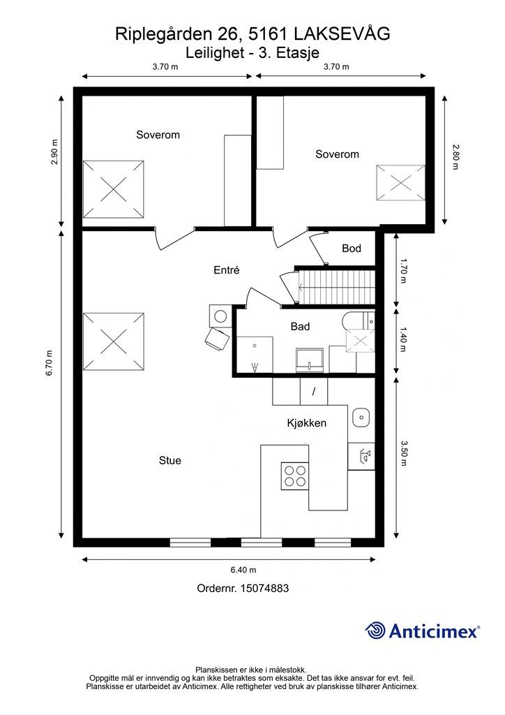 Plantegning 3. etasje