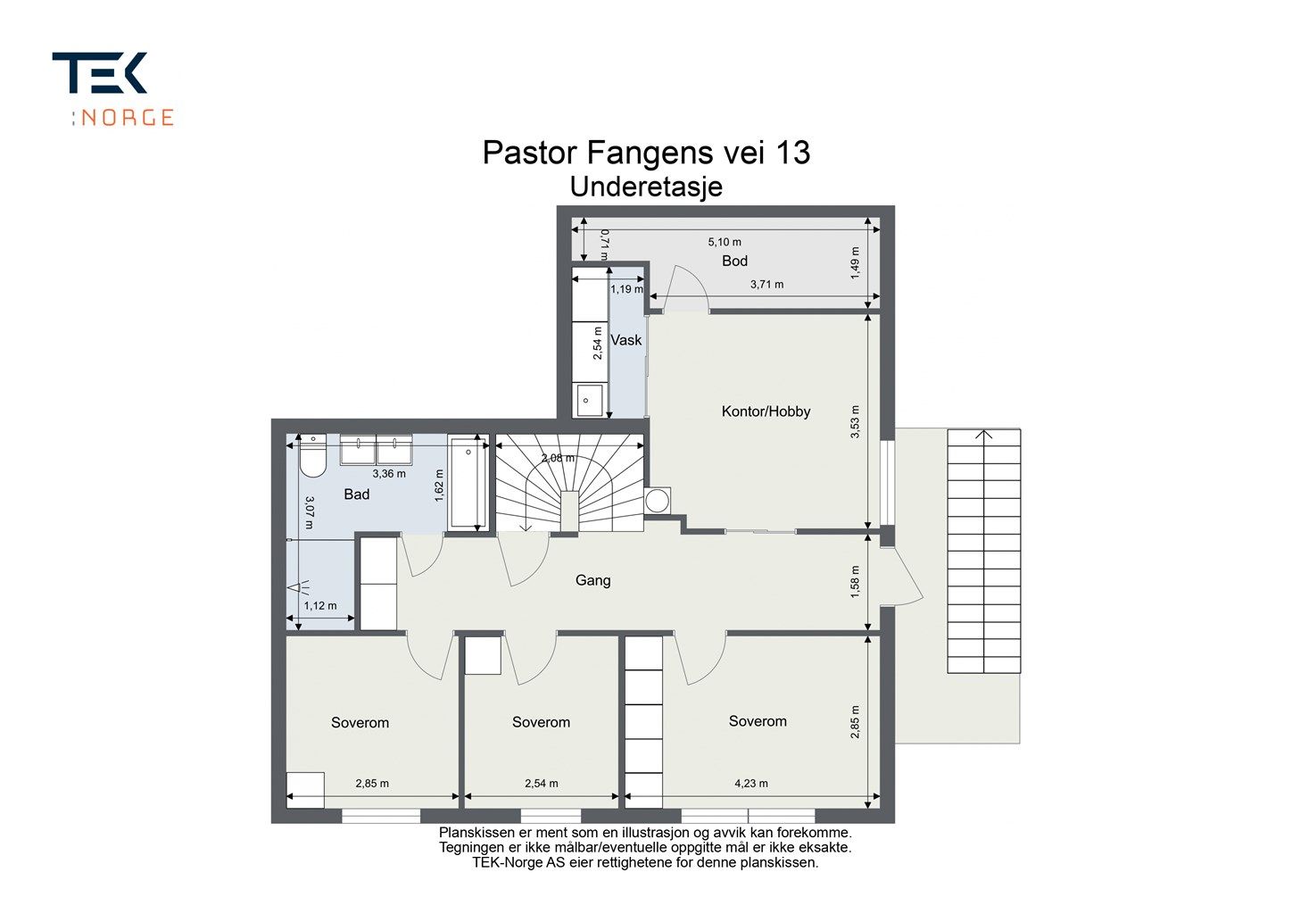 Pastor Fangens vei 13 - Underetasje
