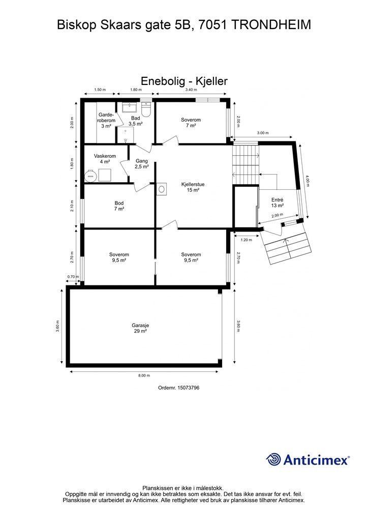 Planskisse kjelleretasje. 