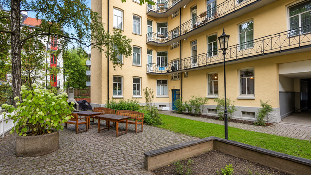 Bakgård. (Bildet er Ai generert)