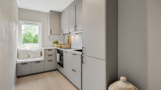 Dette er en lys og oppusset eierleilighet med en gjennomført stilren stil.
Foto: Stine Prøitz Jørgensen