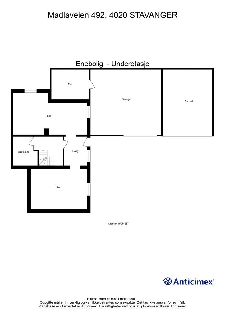 Plantegning- Underetasje