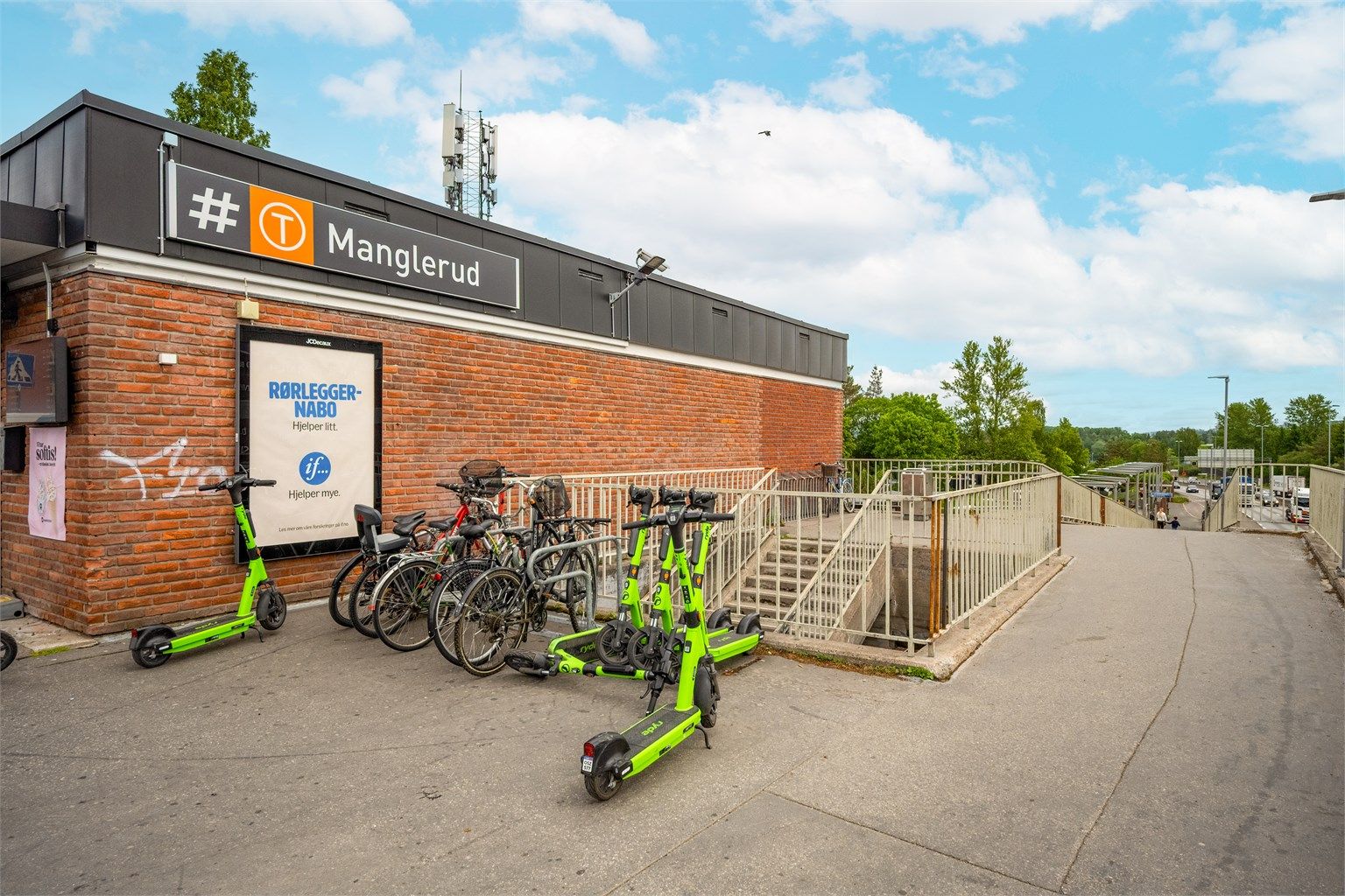 T-banen på Manglerud ligger enda nærmere.