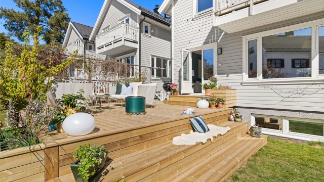 Sydvestvendt terrasseplatting på 40 kvm