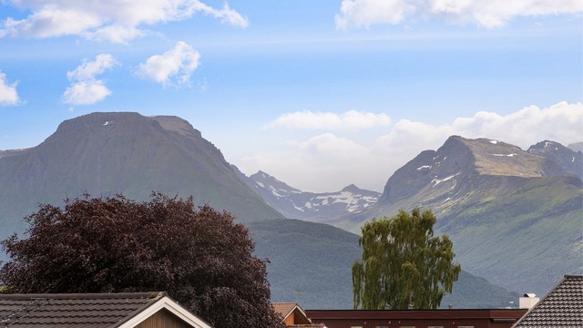 Utsikt mot de mektige Sunnmørsalpene.