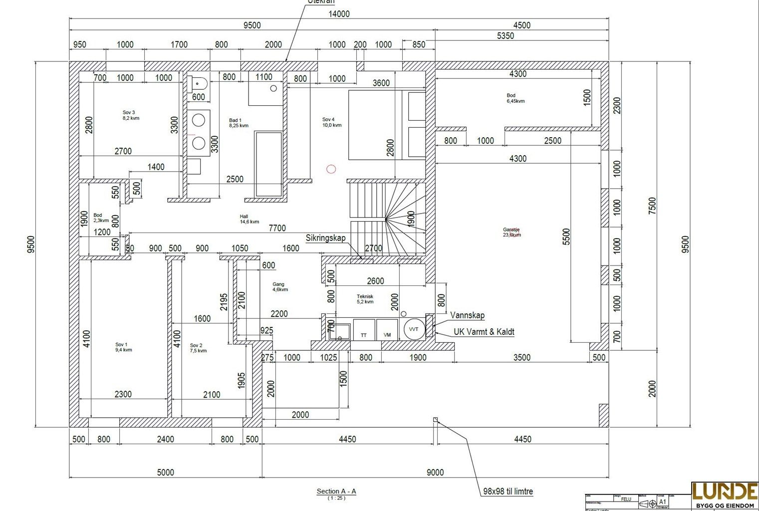 Plantegning 1. etasje - Plantegning kan avvike noe.