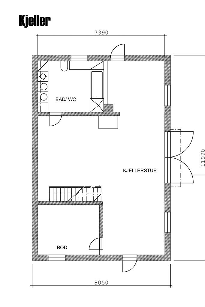 Plantegning kjeller.