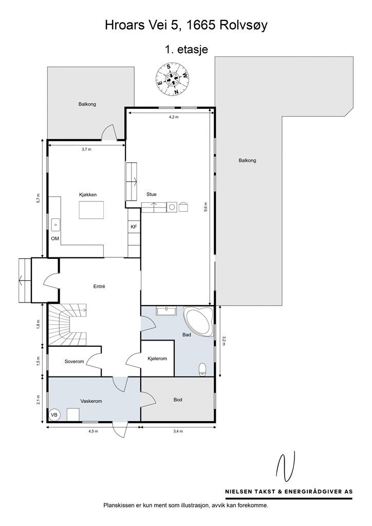 Veiledende planskisse av 1. etasje
