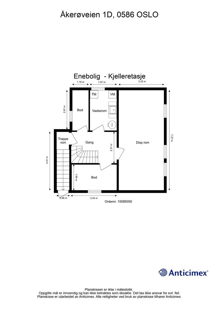 Plantegning kjelleretasje
