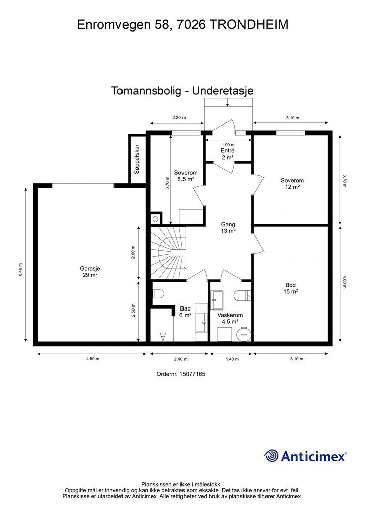 Planskisse underetasje. 