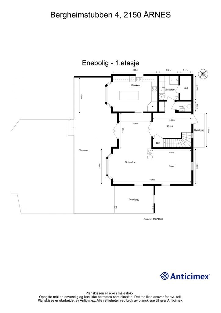 Plantegning hovedetasje. 