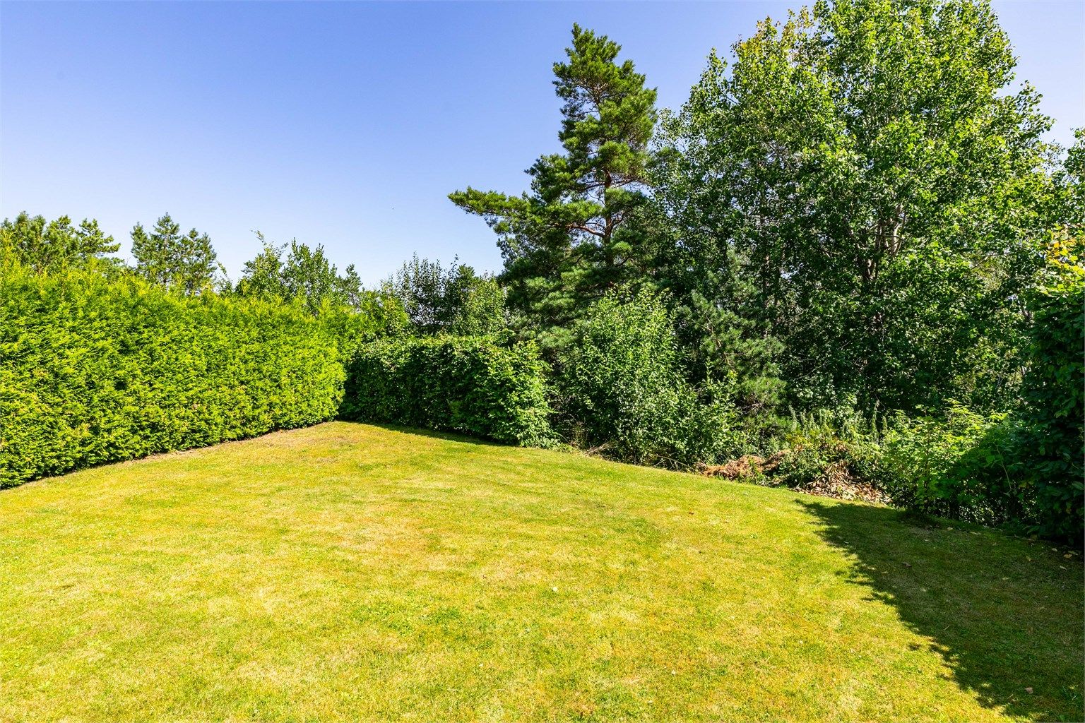 Hagene er lettstelt, høy og tettvoksende hekk på begge sider gjør i tillegg bakhagen svært skjermet.