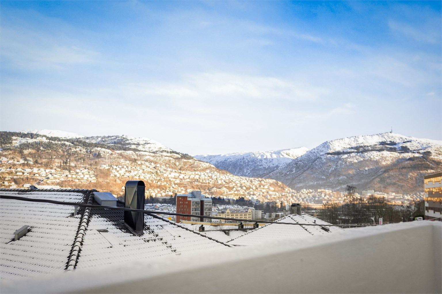 Fra terrassen har du en fantastisk utsikt.