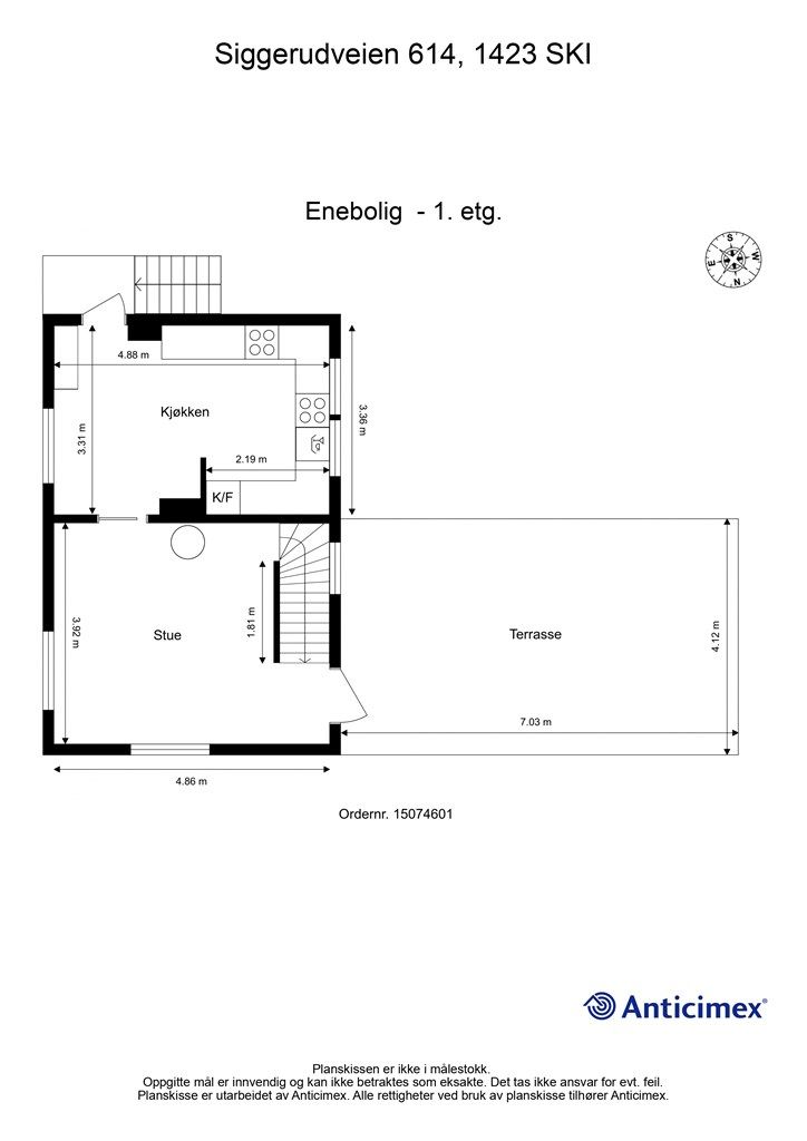 Plantegning-Enebolig - 1. etasje