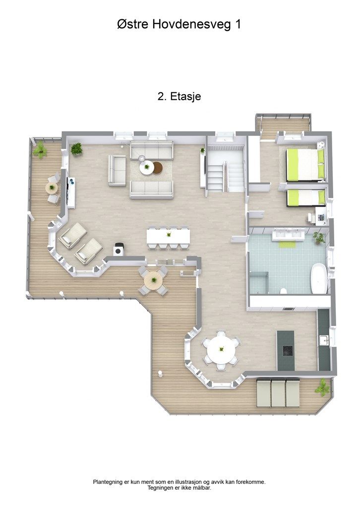 3D planløsning 2. etasje