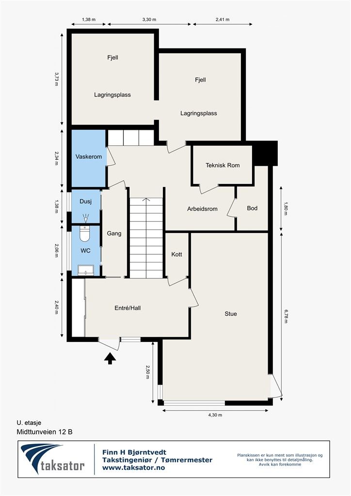 Plantegning u. etasje. 