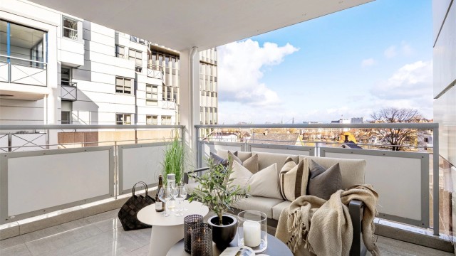 Overbygget balkong på 10 kvm.