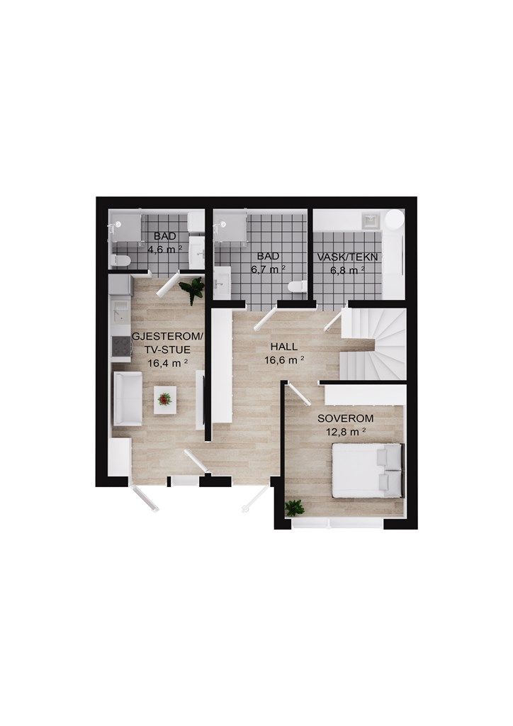 Plantegning første etasje.