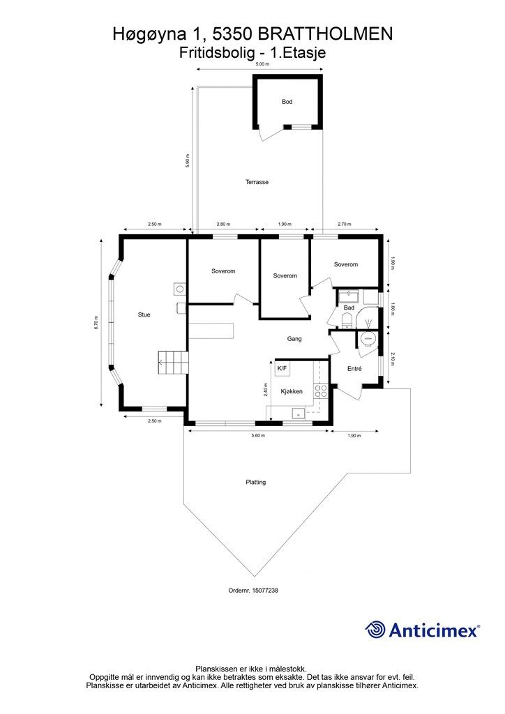 Plantegning - Fritidsbolig - 1. etasje