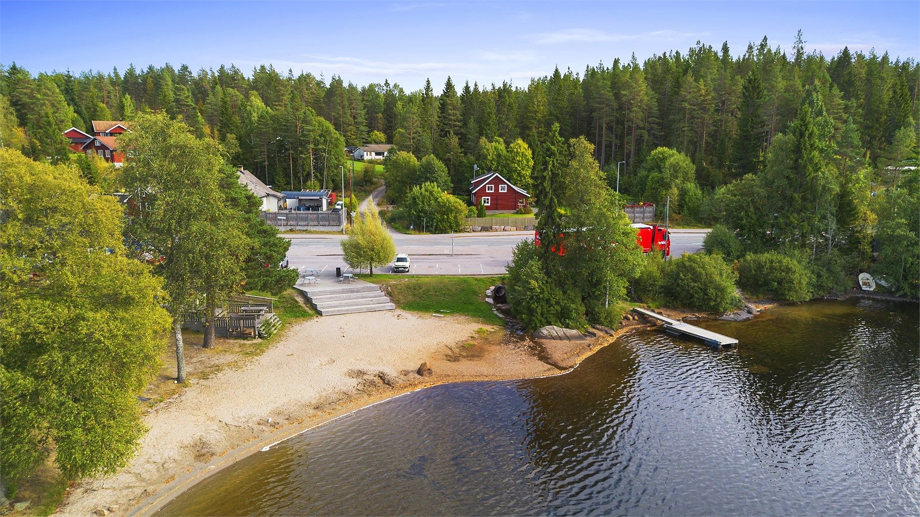 Svært populær badeplass. 
