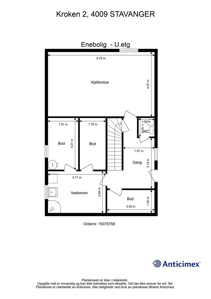Plantegning underetasje.