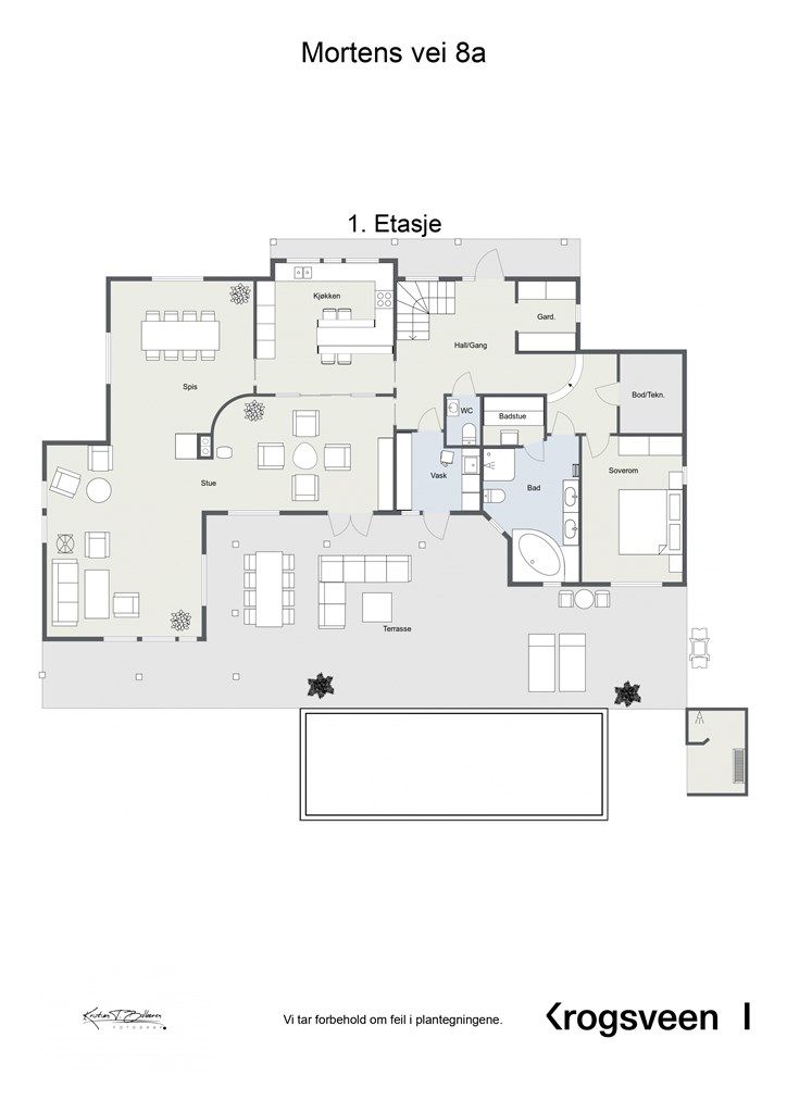 Planløsning 1. etasje.