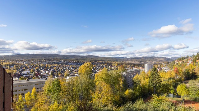 Nærområdet byr på frodige grøntområder, tennisbaner og flotte turstier.