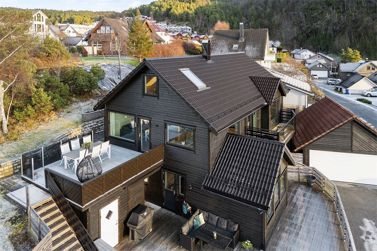 Dronebilde av fasade