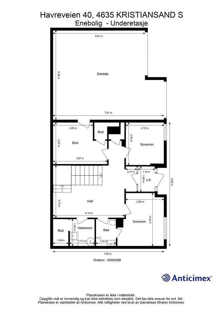 Plantegning- Underetasje