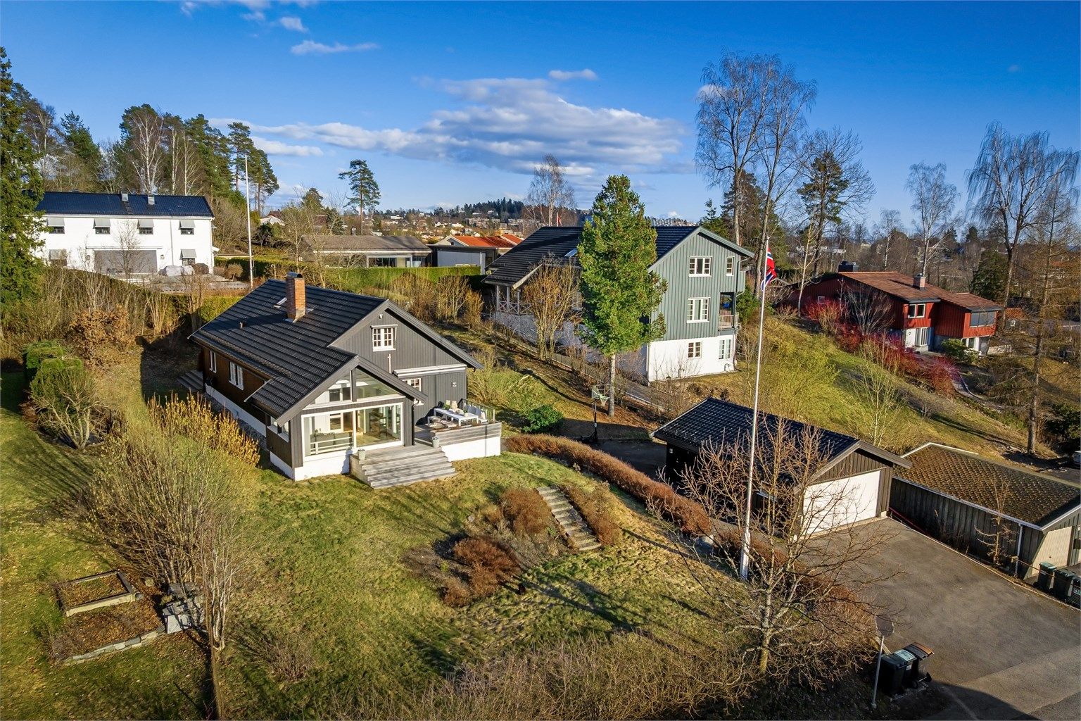 Hverdagslogistikken er enkel. Barna har en trygg og kort skolevei til fots til populære Eiksmarka skole, og det er flere barnehager i umiddelbar nærhet