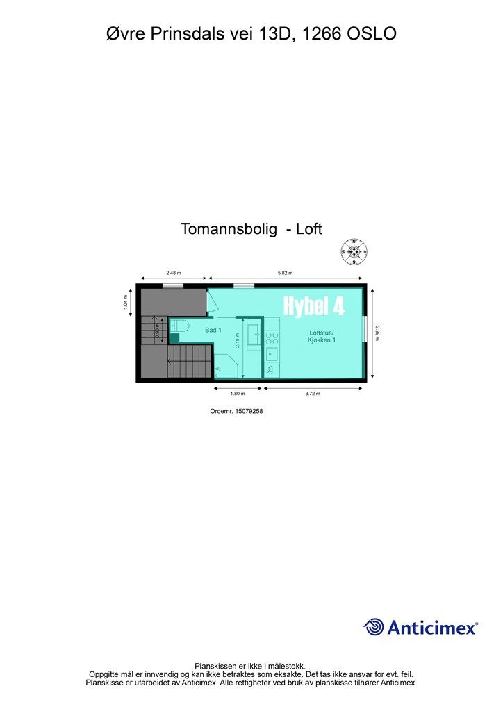 Plantegning loft. 