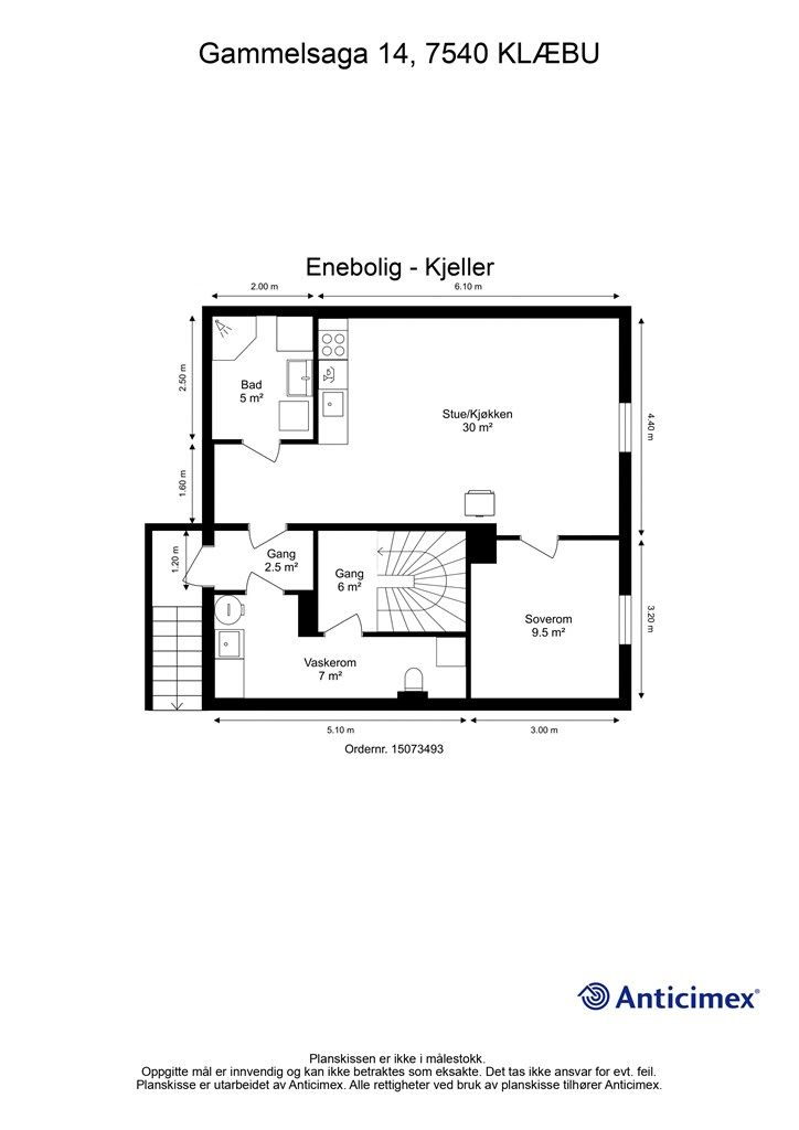 Planskisse kjelleretasje. 