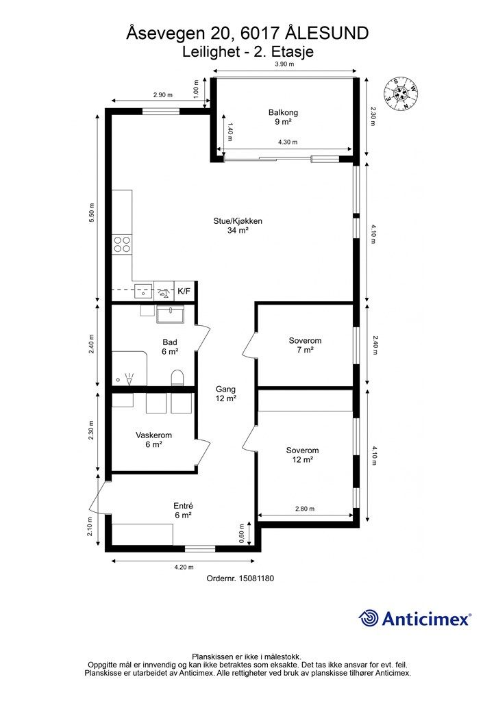 Målsatt plantegning