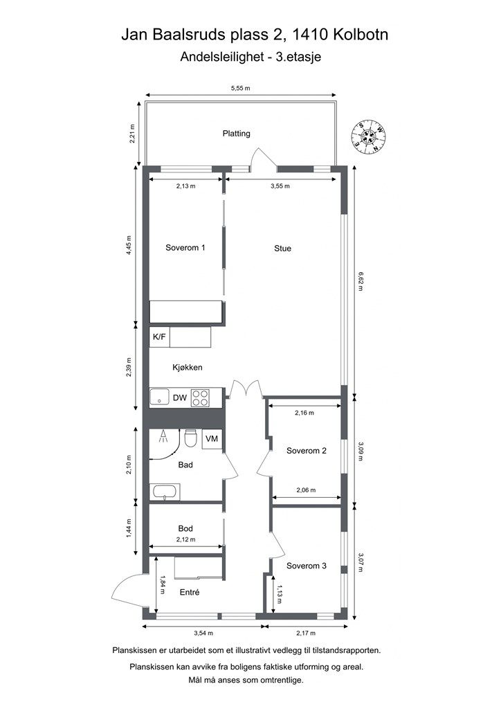 Vi starter med plantegning slik at du får orientert deg i boligen!