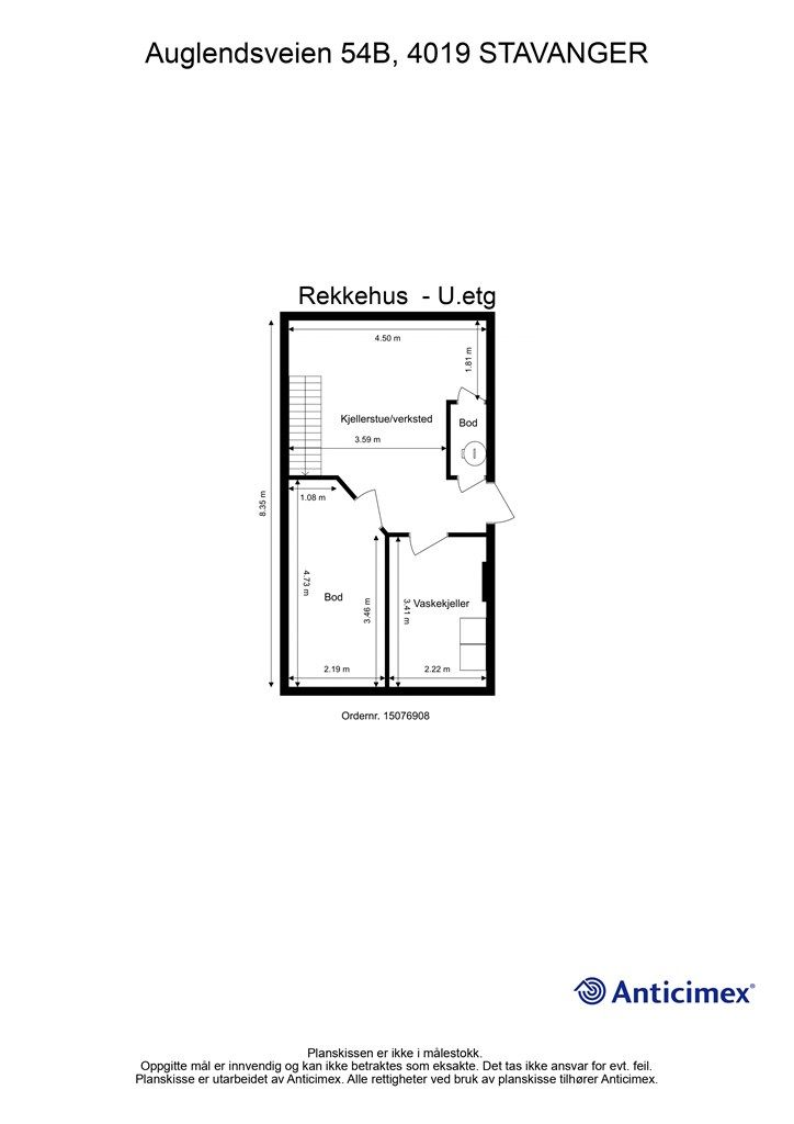 Plantegning kjeller. 