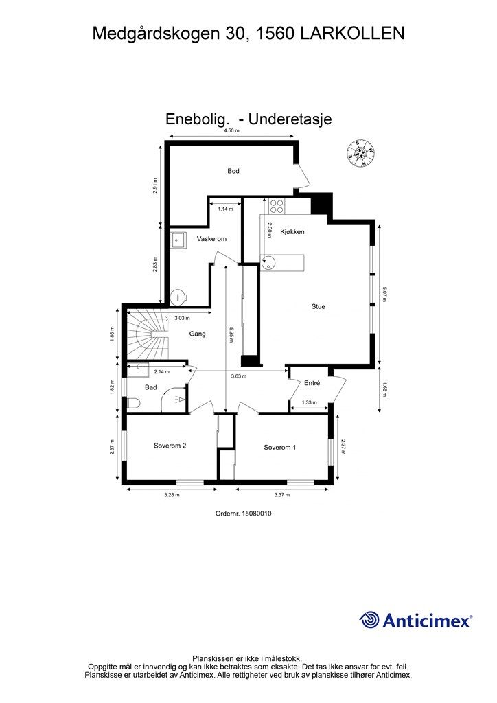 Veiledende skisse av underetasje.