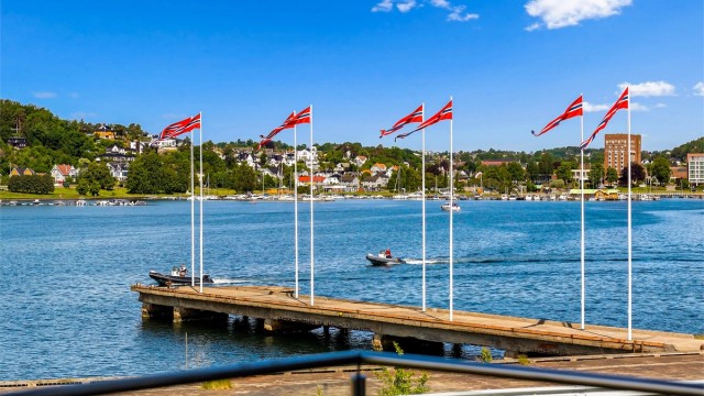 Nyt full oversikt over havnebassenget og det yrende livet på sjøen.