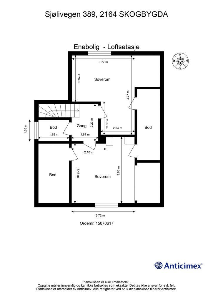 Plantegning - Loftsetasje.