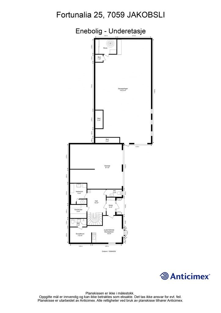 Planskisse underetasje. 