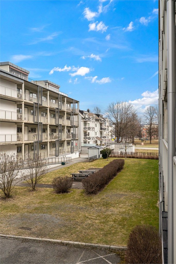 Utsikt fra balkongen.