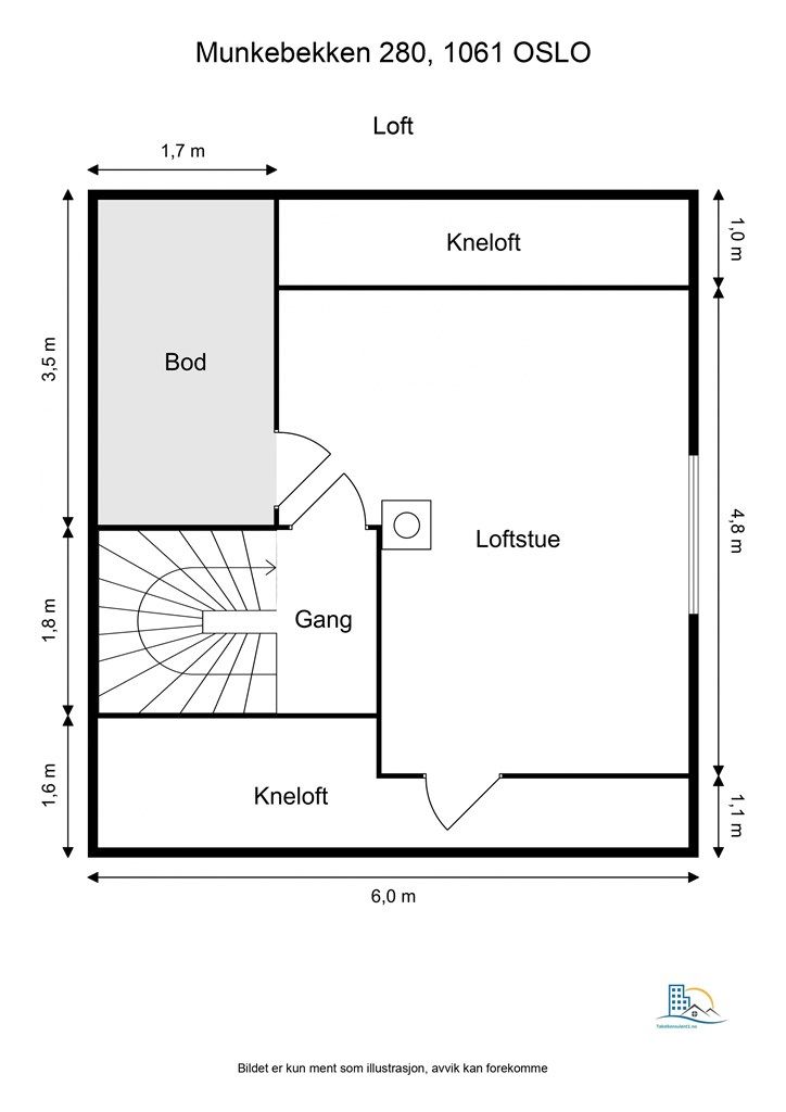 Plantegning Loftetasje.