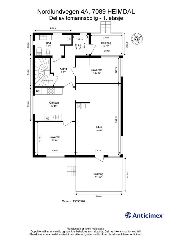 Planskisse første etasje. 