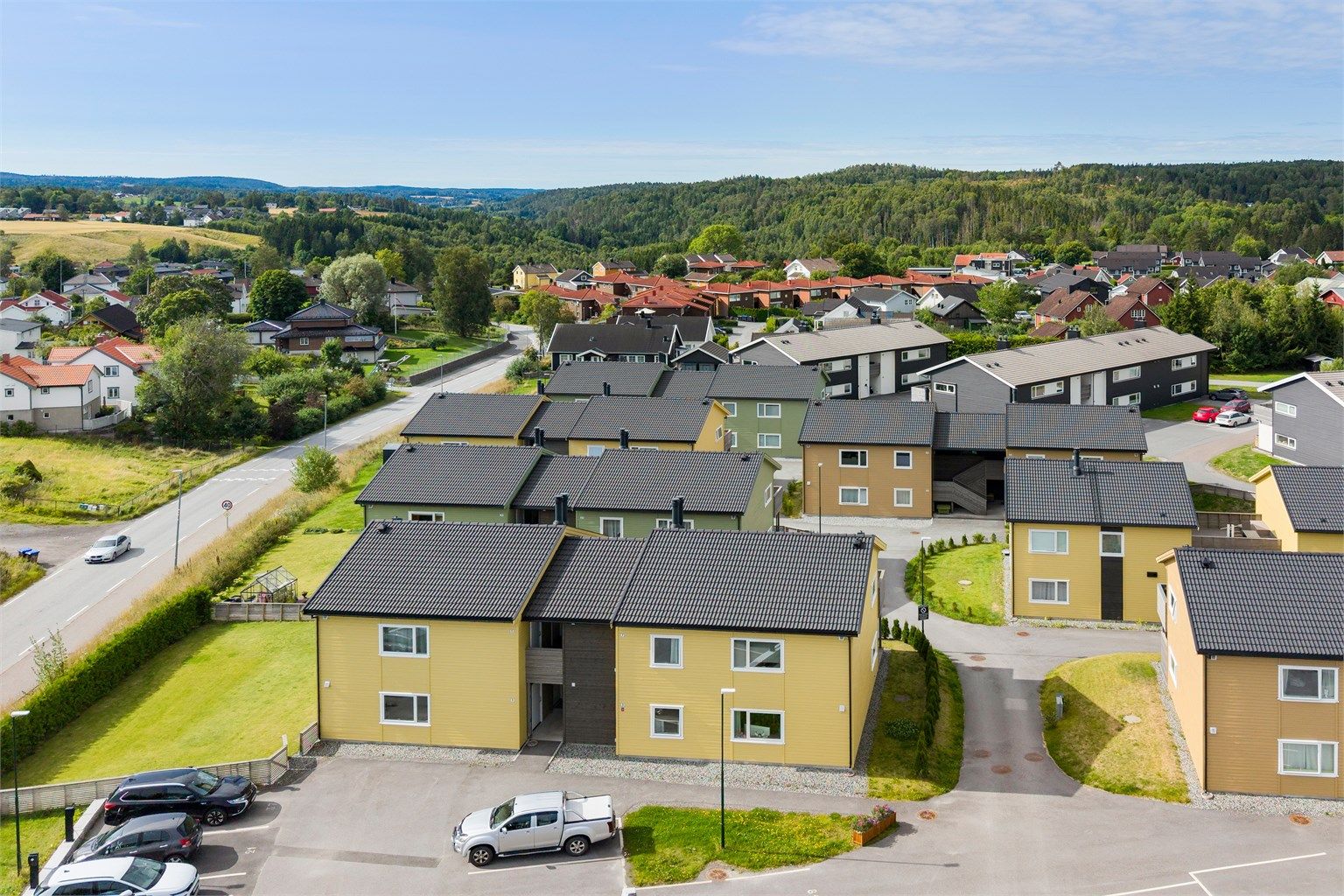 Området er barnevennlig med lite trafikk.