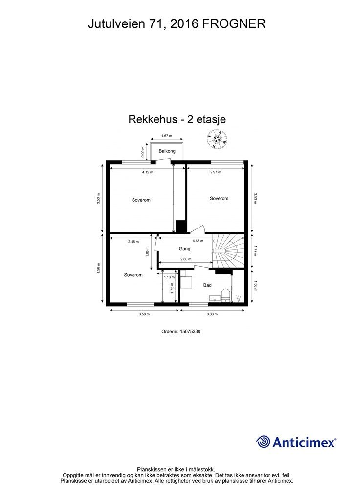 Plantegning - 2 etasje.